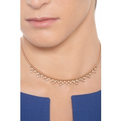 18k rose gold fancy necklace with diamonds setted on full bezels 2