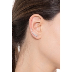 Single earring in white gold 18k with diamond bar 2