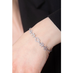 Bracelet with letters AMORE in white gold and diamonds 2