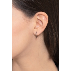 White gold 18k oval earrings with black diamonds, 0,20 ct 2