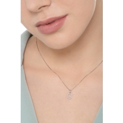Collier lettre G or blanc 18k diamants 2
