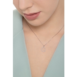 Letter G pendant with round cut diamonds 2