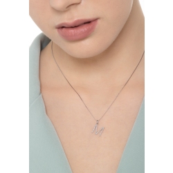 Buchstabenkette M Weißgold 750 mit Diamanten 2