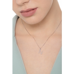 Letter N pendant with round cut diamonds 2
