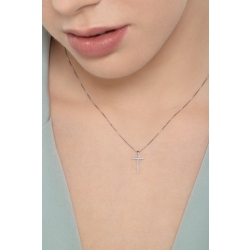 Collier pendentif lettre  T en or blanc 18K et diamants 2