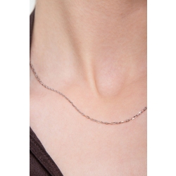 Catena maglia rolò in oro bianco 18k, cm 45. 2