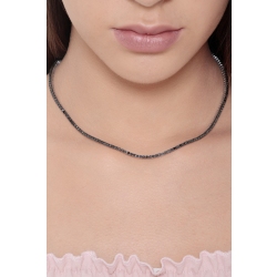 Collar tennis en oro blanco 18k con diamantes negros bruñidos 2,2 mm 2