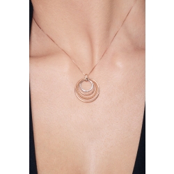 Fancy circles pendant in 18k white and rose gold 2