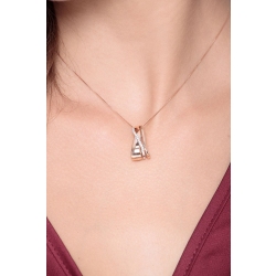 Collar en oro blanco y rosa de 18k con diamantes 2