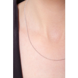 Cadena de bolitas en oro blanco 18k 45 cm 2