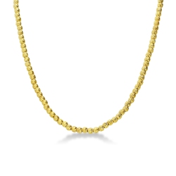 Chaine avec perles diamantées en or jaune 18k