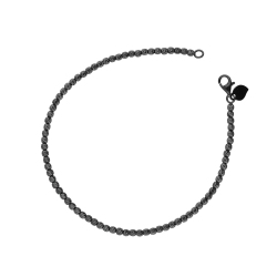 Pulsera Fantasía en oro negro 18k con corazón