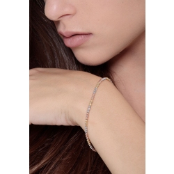 Pulsera con bolas diamantadas en oros 18k 2