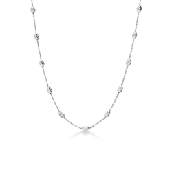 18k white gold chain with ovals