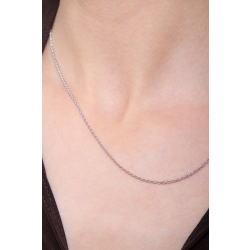 Thin belcher chain in 18k white gold, 45 cm 2
