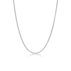 Weißgold Rolò Kette 18 Karat, 45 cm 