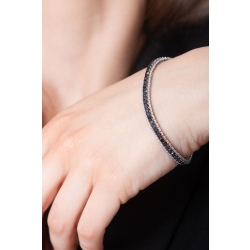 Bracelet rivière diamant blancs et noirs or 18kt  2