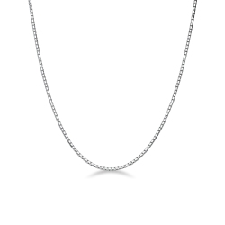 Cadena veneciana godronada en oro blanco 18k cm 40