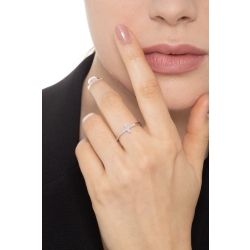 White gold 18k cross ring with diamonds  2