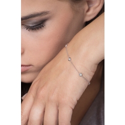 Alternate bracelet in white gold 18k, 18 cm with diamonds 0,35 ct 2