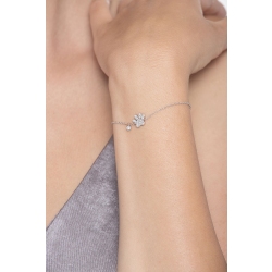Bracelet patte en or blanc 18k et diamants 2