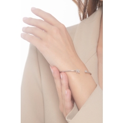 18k white gold rigid bracelet with letter N with diamonds 2