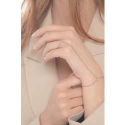 Bracelet bague en or blanc 18k et diamants 2
