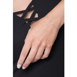 18k white gold bracelet with letter C with diamonds 2