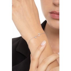 Armband aus Weißgold mit Diamant-Buchstabe J  2
