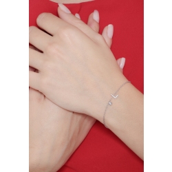 Weißgold Armband mit Buchstabe L aus Brillanten 2