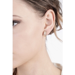 Boucles d'oreilles cercle en or rose 18 carats diamants 2