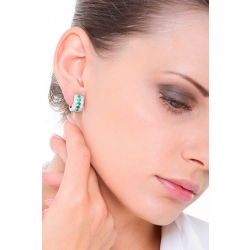 18k white gold hoop earrings with emeralds and diamonds  2