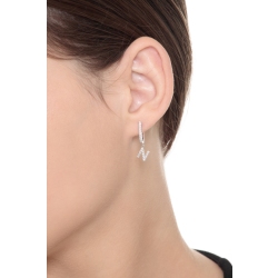 Single earring with pendant letter N with diamonds 2