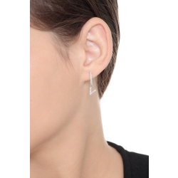Mono boucle d oreille en or blanc 18 carats, avec la lettre V 2