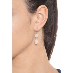 Boucles d'oreilles en or blanc 18k avec pendants pavés de diamants  2