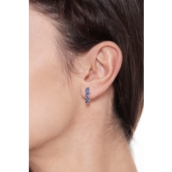 18k white gold hoops with blue sapphires  2