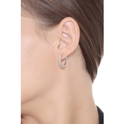 Creolen mit Diamanten aus 18K Weißgold 2