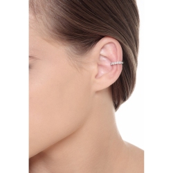 Bague d'oreille en or blanc 18 carats incrustée de diamant ct. 0.30 2