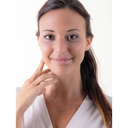 Chain in 18k white gold with diamonds, 45 cm 2