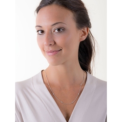 Chain in 18 white gold with diamonds, 50 cm 2