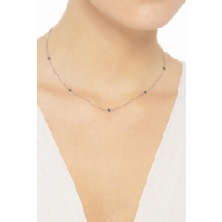 Weißgold Kette mit sieben schwarzen Diamanten 2