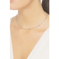 Cadena en oro blanco 18k con 9 zafiros rosa 2