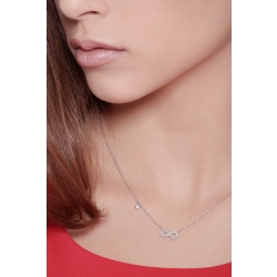 Infinity symbol pendant with diamonds and a single round cut diamond 2