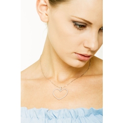 White gold 18k heart pendant with diamonds 2