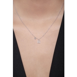 Letter B with diamonds and solitaire pendant 2
