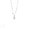 Letter B with diamonds and solitaire pendant