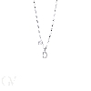 Collana maglia rolò con lettera D in oro bianco 18k e diamanti