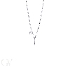 Collana con punto luce e lettera I in oro bianco 18k con diamanti