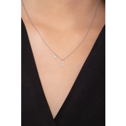 Small letter J pendant with diamonds  2
