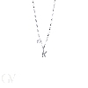 Letter K pendant with diamonds in white gold 18k